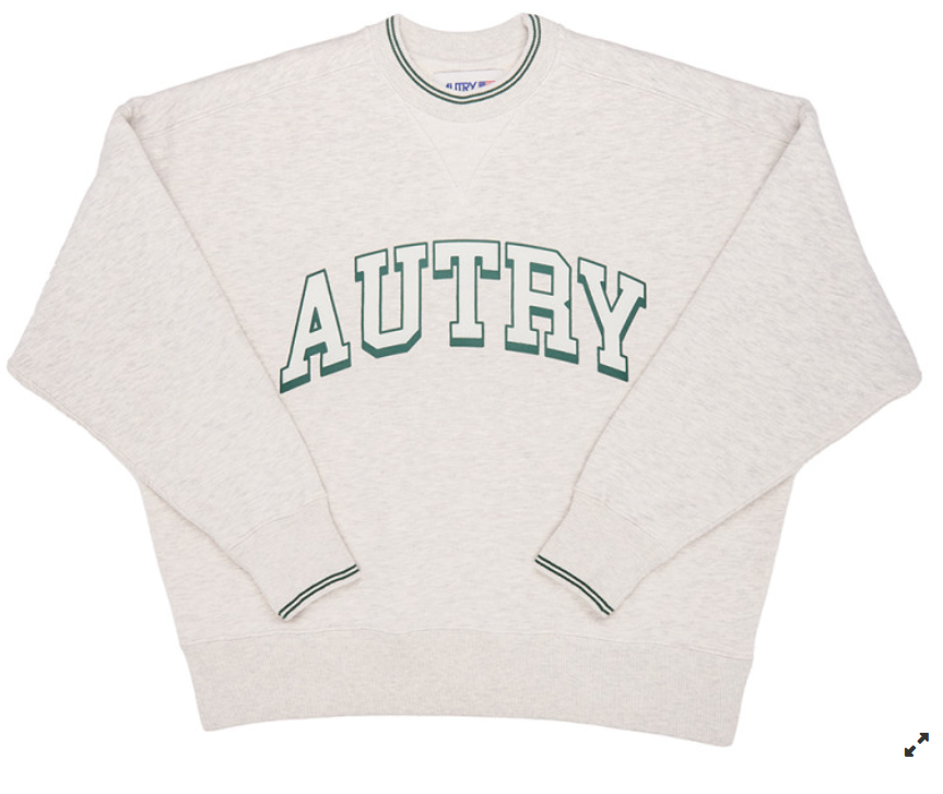 Sudadera Autry gris letras verdes
